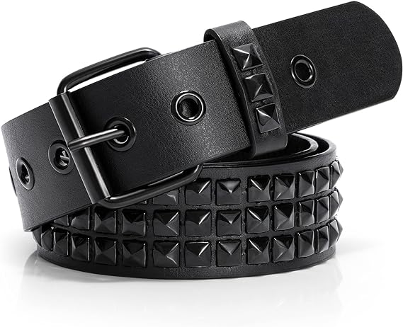 XZQTIVE Studded Belt Metal Punk Rock Rivet Belts for Women/Men Punk Leather Belt Gothic Belt Accessories for Jeans Pants